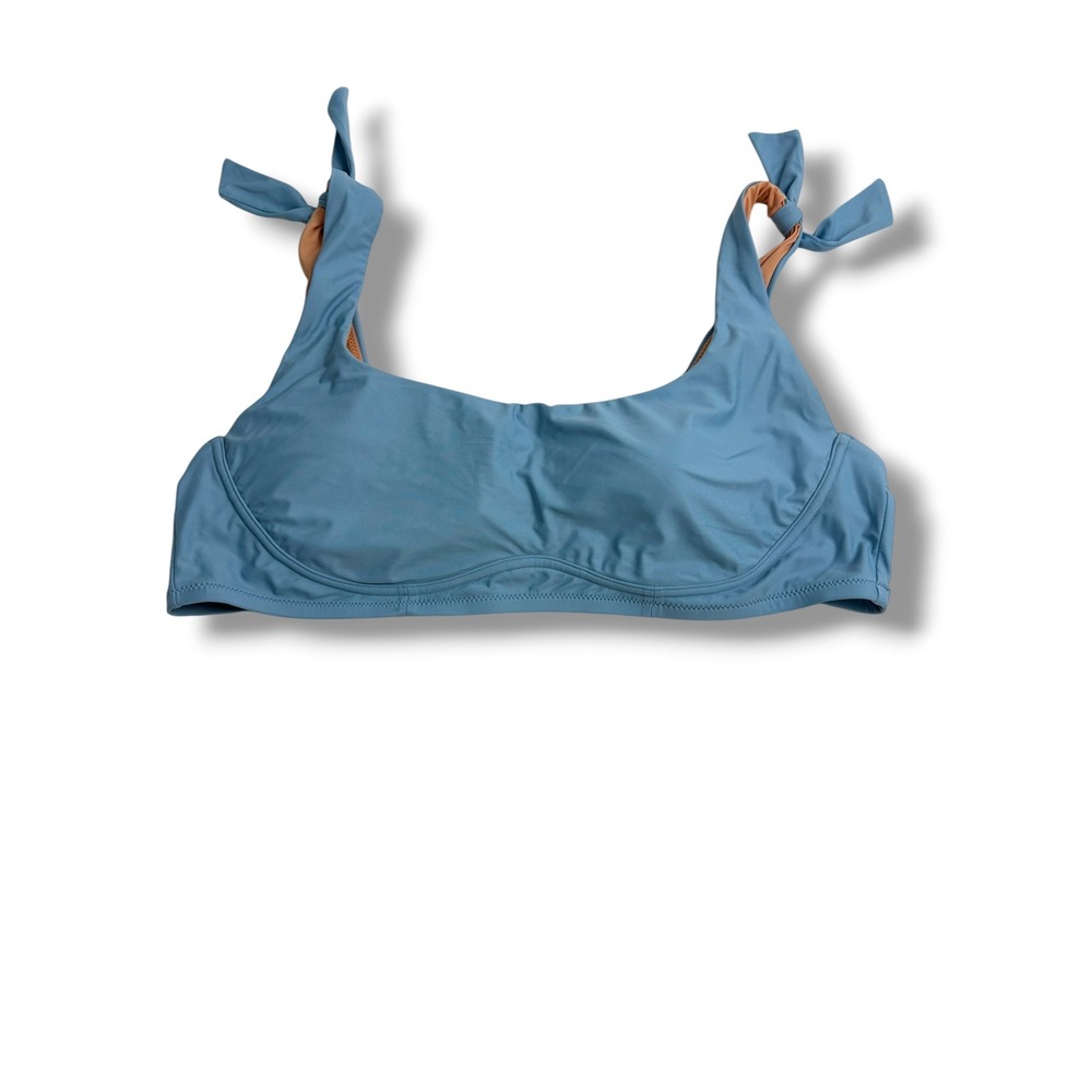 J.Crew Re-Imagined Blue Tie Shoulder Bikini Top Womens Size 2X NEW